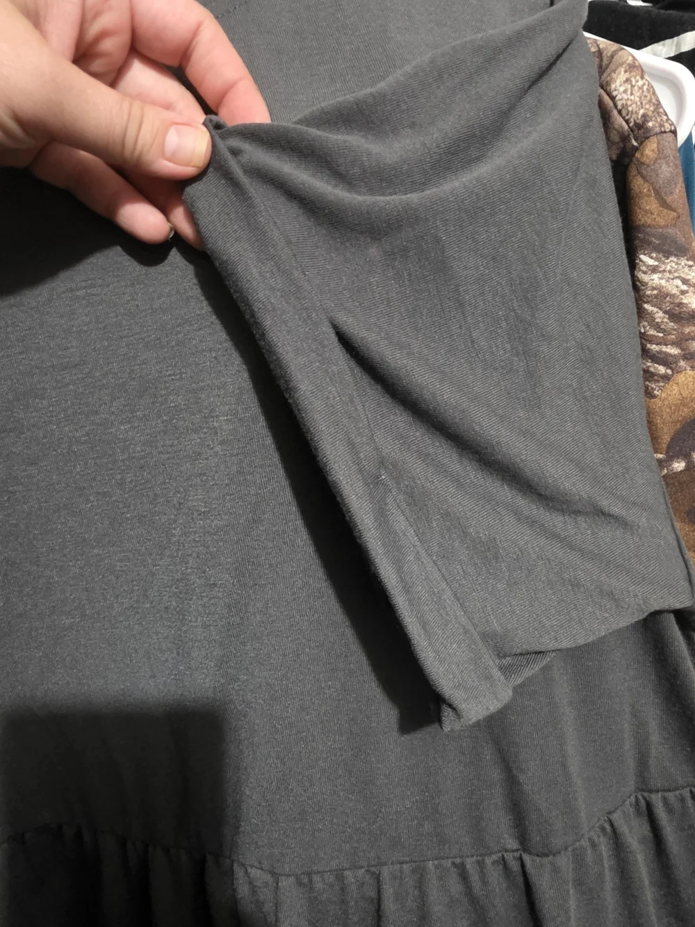 SHEIN Short Sleeve Tiered Dress in Charcoal Gray